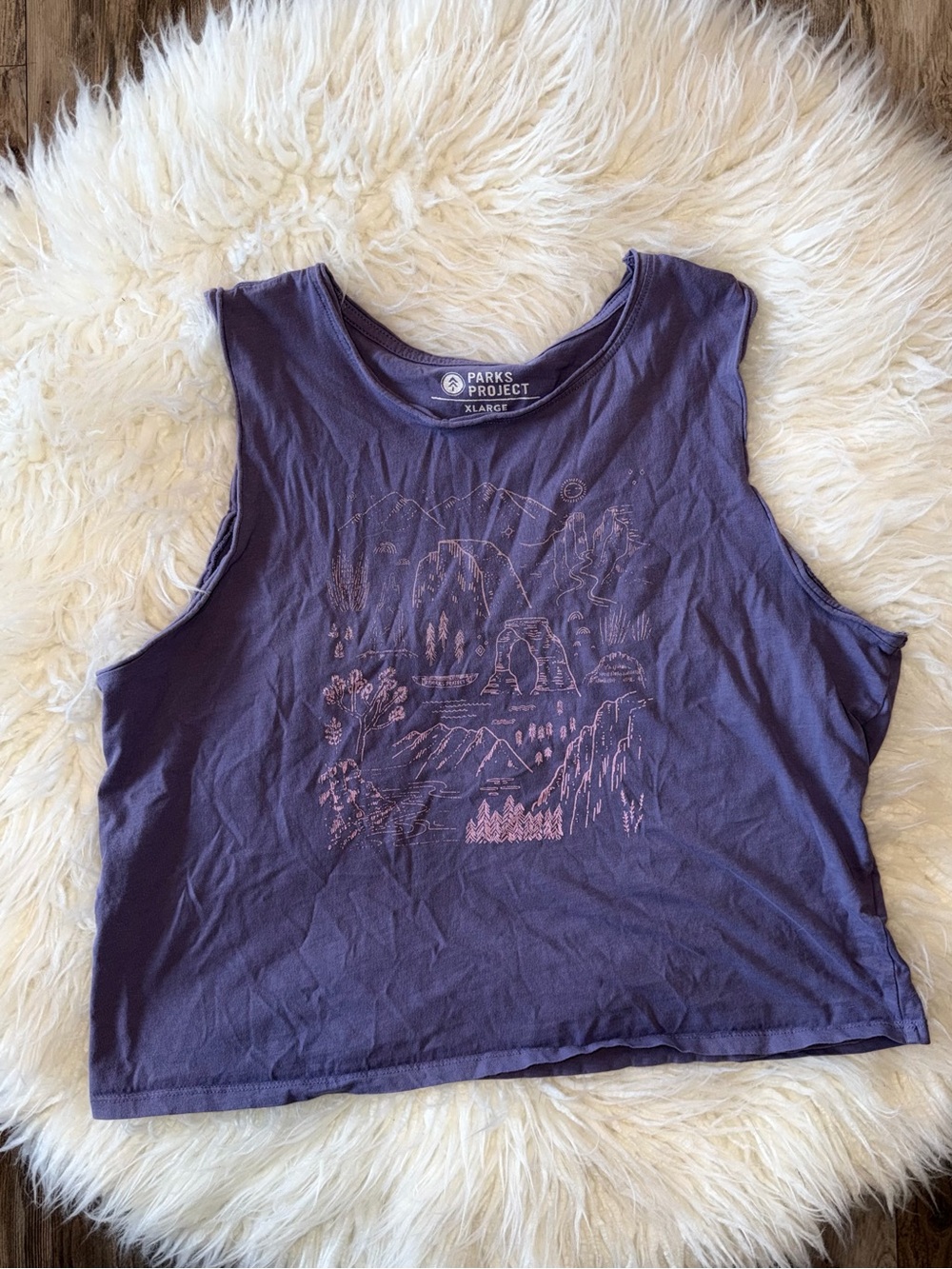 PARKS PROJECT // Women's Purple Graphic Cropped Tank